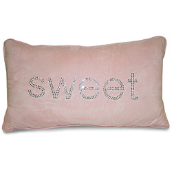 'Sweet' Rhinestone Decorative Pillow 
