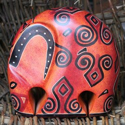 Soapstone Arabesque Elephant Sculpture (Kenya)