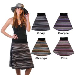 Stretch Cotton One Size Striped Skirt (Thailand)