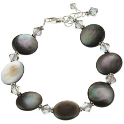 Charming Life Pewter Mother of Pearl and Crystal Bracelet