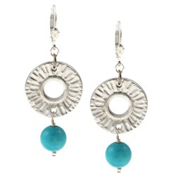 Charming Life Silvertone Turquoise Radiant Sun Earrings