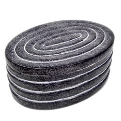 Soapstone Grey Oval Small Trinket Box (Kenya)