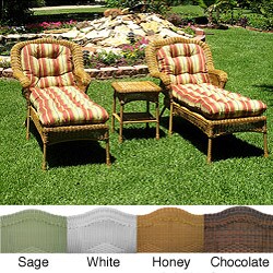 Resin Wicker Outdoor 3-piece Chaise Lounge Set