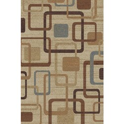 Soho Ivory/ Red Abstract Rug (5'3 x 7'3) 