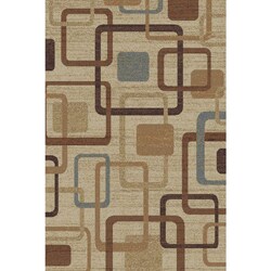 Soho Ivory/ Red Abstract Rug (7'10 x 10'3)