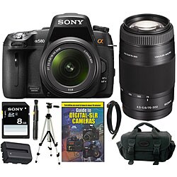 Sony Alpha 580L 16.2MP DSLR Camera with 18-55MM and SAL75300 Lenses