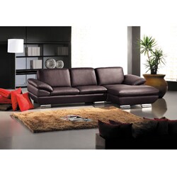 Murray Dark Brown Leather 2-piece Sectional Sofa Set