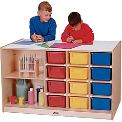 Jonti-Craft Colored Tray Mobile Storage Island