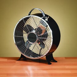 Deco Breeze DBF0599 Black 9-inch Retro Metal Box Fan