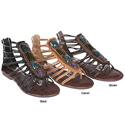 Sweet Beauty 'Rome-01' Women's Jeweled Gladiator Sandals 