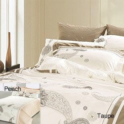 Castleton Paisley Embroidered Queen-size 3-piece Duvet Cover Set