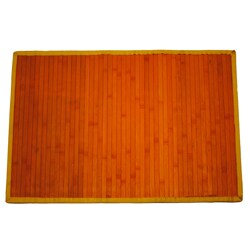 Asian Hand-woven Orange Stripe Bamboo Rug (1'8 x 2'7)