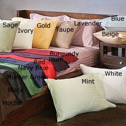 Egyptian Cotton Queen-size 300 Thread Count Striped Olympic Sheet Set