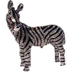 Cristiani Crystal Pave Rhodium Plated Zebra Box