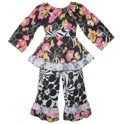 Ann Loren Girl's Boutique Floral Pant Set