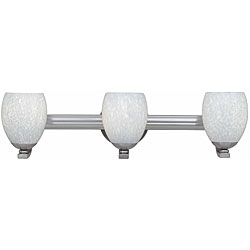 Triarch International Tourmaline 3-light Brushed Steel Bathroom Lighting Fixture