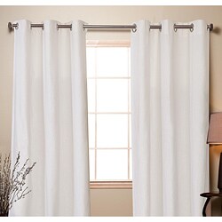 Arctic White Linen Cotton 84-inch Curtain Panel Pair 