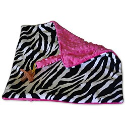 Sweet Ruby 13x13-inch Hot Pink Zebra Baby Pacifier Blanket