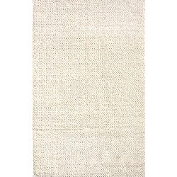 Handmade Braided Alexa Cable White New Zealand Wool Rugs (6' x 9') (Set of 2)