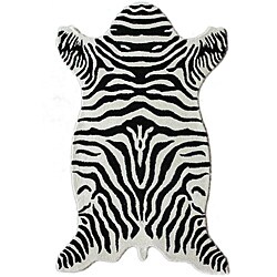 Hand-tufted Alexa Animal Shape Zebra Wool Rugs (4' x 6') (Set of 2)