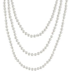 Pearls For You 14k Gold White Freshwater Potato Pearl Necklace (6-6.5 mm)