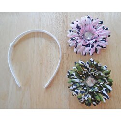 Lil Sweety's Bowtique White Headband and Two Camo Flower Clips Set