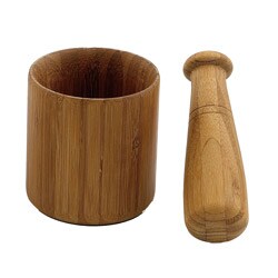 Helen's Asian Kitchen Caramelized Bamboo 4-inch Mortar and Pestle