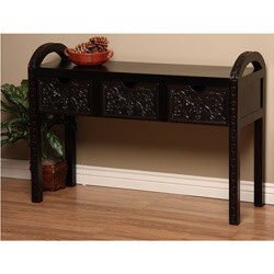 Flower Wood Carved Console Table (Peru)