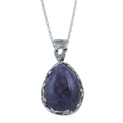 Silvermoon Sterling Silver Amethyst Teardrop Necklace