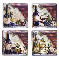 Certified International Wine Cellar 11-in Square Dinner Plates (Set of 4)