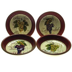 Certified International Wine Tour 9.5-in Pasta/ Soup Bowls (Set of 4)