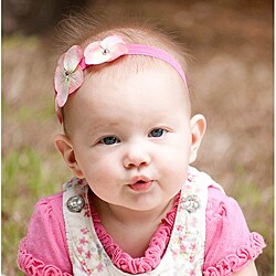 Madeline and Company Beautiful Pink Triple Dainty Crystal Flowers Headband