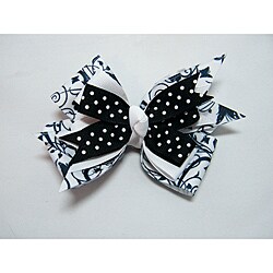 Tink Knows Bows Black and White Simply Elegant Layered Hair Bow