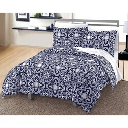 Moroccan Tile 3-piece Full/ Queen-size Mini Comforter Set