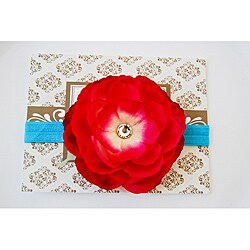 Madeline and Company Fuchsia and Turquoise Designer Flower Headband