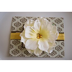 Madeline and Company White and Yellow Designer Flower Headband