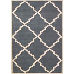 Hand-tufted World Classic Blue-grey Wool Rug (4' x 6') 
