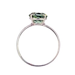10k White Gold Green Amethyst Solitaire Ring