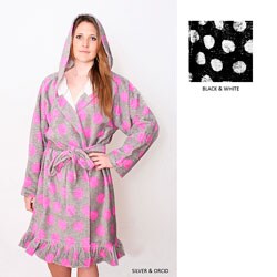  Microterry Mod Dots Hooded Robe