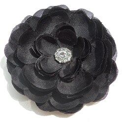 Bow Clippeez 2 Envy Black Gem Flower Clip