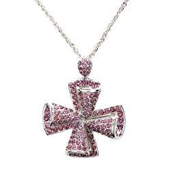 Sterling Silver Rhodolite Cross Necklace