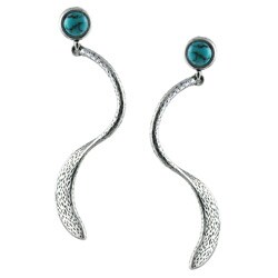 Silvermoon Sterling Silver Turquoise Swirl Earrings
