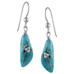 Silvermoon Sterling Silver Carved Howlite Tulip Earrings