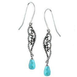 Silvermoon Sterling Silver Turquoise Drop Earrings