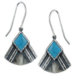 Silvermoon Sterling Silver Turquoise Fan Earrings