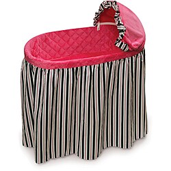 Embrace Bassinet with Black and Pink Bedding