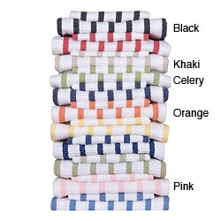 Gourmet Classics Striped Basket-weave Kitchen Towels (Case of 24)