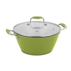 Fagor Lemon-lime Enameled Cast Iron Lite 5-quart Glass Lid Soup Pot