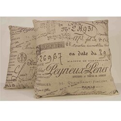  Antique Script Decorative Throw Pillows (Set of 2)