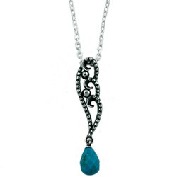 Silvermoon Sterling Silver Turquoise Beaded Filigree Necklace